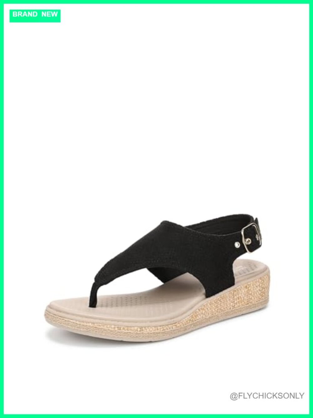 Women's Beachy Wedge Thong Sandals Adjustable Buckle Arch Support